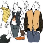  2016 anthro canine clothing dog invalid_tag male mammal manmosu_marimo shota_feline_(marimo) simple_background sketch smile solo white_background white_canine_(marimo) 