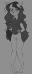 annoyed anthro cartoon_hangover claire_(the_summoning) clothed clothing clothing_lift domestic_cat dress dress_lift felid feline felis female hair hi_res kiwifeline long_hair mammal nipple_outline occult_symbol pentagram sketch solo symbol the_summoning undressing