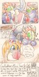 arachnid arthropod arthropod_abdomen bakothemimic bandai_namco black_body blade blue_body brown_body brown_fur claws clothing comic digimon digimon_(species) dokugumon english_text feral fur gloves green_eyes hair handwear hi_res horn living_tail mask multi_eye nintendo orange_hair pokemon pokemon_mystery_dungeon red_clothing red_eyes red_gloves red_handwear reppamon speech_bubble spider spike_chunsoft tail tail_blade text unusual_anatomy unusual_tail vore weapon_tail yin_yang