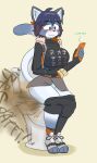  2025 3_toes 4_fingers absurd_res alternate_species anthro banknote belle_(zenless_zone_zero) big_breasts blue_hair blush bottomwear bracelet breasts cellphone cjk_character cjk_character_on_clothing clothed clothing digital_media_(artwork) domestic_cat electronics english_text eyebrow_through_hair eyebrows eyelashes fart fart_cloud fart_fetish feet felid feline felis female fingers footwear fur furrification gloves hair handwear hi_res holding_object holding_phone inner_ear_fluff jacket jewelry legwear mammal mihoyo money notmypornaccount onomatopoeia phone shirt shoes shorts simple_background skirt smartphone smile solo sound_effects tail text thigh_highs toeless_footwear toes toilet toilet_use topwear translucent translucent_hair tuft vest white_body white_fur zenless_zone_zero 