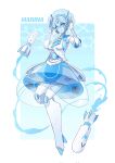  blue_eyes breasts dress electrolysis_0 high_heels highres humanoid_robot joints medium_breasts original robot robot_girl robot_joints science_fiction water 