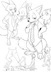  2016 anthro canine clothing fox male mammal manmosu_marimo simple_background sketch solo white_background 