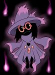  &lt;3 2018 abstract_background anthro biped black_background black_fur caprine clothed clothing crossover deltarune digital_media_(artwork) eyewear fire floating full-length_portrait fully_clothed fur gem ghost glasses glitched-irken glowing goat hat hi_res magic magic_user mammal mismagius monster nintendo pok&eacute;mon pok&eacute;mon_(species) portrait purple_clothing purple_fire ralsei robe scarf simple_background smile solo spirit suspended_in_midair video_games witch witch_hat 