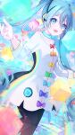  1girl aqua_eyes blue_eyes blush bow closed_eyes collar flower glory_3usi9_(vocaloid) hair_ornament hatsune_miku long_hair looking_at_viewer open_mouth pantyhose project_diva_(series) renren_(pixiv22963369) shirt smile solo twintails very_long_hair vocaloid 