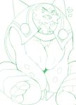  3_toes anthro anthrofied areola atode_kimeru big_breasts blush breasts chesnaught claws female huge_breasts kemono line_art looking_at_viewer mammal monochrome nintendo open_mouth pok&eacute;mon pok&eacute;mon_(species) simple_background sitting solo teeth toes tongue video_games white_background 