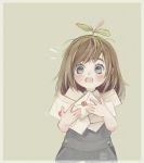  artist_name blue_eyes blush brown_hair child commentary_request fairyapple letter open_mouth original russian_commentary short_hair simple_background solo teeth upper_body 