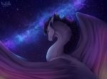  2018 absurd_res black_hair cosmic_background digital_media_(artwork) dragon eyelashes female feral hair hi_res horn nashiholy purple_eyes scalie solo western_dragon 