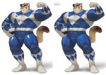 abs absurd_res anthro armor biceps big_muscles blue_bodysuit blue_clothing blue_ranger blue_skinsuit bodysuit boots bulge clothed clothing cougar cxcxxcxxxx digital_media_(artwork) felid feline flexing flexing_bicep footwear fur gloves handwear headgear helmet hi_res holding_object looking_at_viewer male mammal mighty_morphin_power_rangers muscular muscular_anthro muscular_male pecs pose power_rangers shaded shoes signature simple_background skinsuit smile solo spandex super_sentai superhero superhero_costume tail tan_body tan_fur thick_thighs tight_clothing white_background