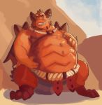  2018 anthro belly big_belly claws digital_media_(artwork) dragon grin horn humanoid_hands jewelry looking_at_viewer magnus_(spyro) male necklace overweight overweight_male scalie smile smirk solo spikes spyro_reignited_trilogy spyro_the_dragon tcw video_games western_dragon wings 