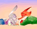  2018 anthro canine clothing disney female fox fur hi_res judy_hopps lagomorph male mammal nick_wilde rabbit ys_kzoo zootopia 