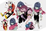  ... 1boy 1girl 1other ant_tenna armlet armor black_bodysuit black_pants black_shirt blue_bow blue_hair body_freckles bodysuit bow cape colored_sclera colored_skin colored_teeth commentary crt deltarune freckles furry furry_female gloves grey_gloves hair_over_one_eye jewelry kiguchiko kris_(dark_world)_(deltarune) kris_(deltarune) lifting_person long_nose medium_hair multiple_views necktie object_head other_with_female pants pink_cape pointy_nose purple_hair purple_skin red_eyes shirt shoes short_hair signature size_difference small_sweatdrop smile spiked_armlet spoken_ellipsis susie_(dark_world)_(deltarune) susie_(deltarune) sweat symbol-only_commentary tailcoat utdr_(toby_fox) yellow_necktie yellow_sclera yellow_shoes yellow_teeth 