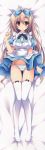  cleavage dakimakura dress matsurija nanaroba_hana pantsu shimapan skirt_lift string_panties takanashi_maon thighhighs 