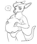  abdominal_bulge blush bulge herpestid male male_pregnancy mammal meerkat mojjav3 mongoose pregnant tongue 