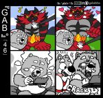  &lt;3 3ds 5_fingers ambiguous_gender animated anthro bed black_border black_fur border canine caught chow_chow clothed clothing cutaway cute_fangs dog drooling duo english_text eyebrows eyewear fully_clothed fur gabshiba gaming glasses grass incineroar jacket jeans male male/ambiguous mammal multicolored_fur musical_note nintendo on_bed open_mouth open_smile pants playing_videogame pok&eacute;mon pok&eacute;mon_(species) pok&eacute;mon_amie red_fur red_topwear restricted_palette saliva shaking shiba_inu shirt shivering shorts sitting smile snot sound_effects stylus t-shirt text two_tone_fur video_games wang_chow 