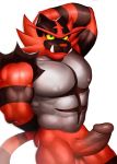  abs anthro areola balls barazoku biceps butt erection fangs feline green_eyes hi_res humanoid_penis incineroar looking_at_viewer male mammal muscular nintendo nipples pecs penis pok&eacute;mon pok&eacute;mon_(species) pose seyrmo sharp_teeth simple_background solo solo_focus standing teeth thick_penis thick_thighs triceps vein veiny_penis video_games white_background 