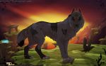  2015 absurd_res animal_genitalia canine day detailed_background digital_media_(artwork) feral fully_sheathed fur grass grey_fur hi_res male mammal outside paws sheath signature sky solo standing wolf wolf250 