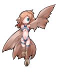  1girl breasts feathered_wings feathers female full_body harpy ls-lrtha monster_girl navel original simple_background solo white_background wings 