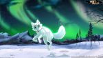  2018 arctic_fox black_nose blue_eyes canine detailed_background digital_media_(artwork) feral fox fur mammal night outside paws sky solo star starry_sky white_fur wolf250 