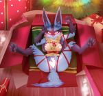  &lt;3 3_fingers anthro bdsm blue_fur blush bondage bound breasts canine censored christmas creative_censorship female fur game_(disambiguation) hair hi_res holidays indarkwaters looking_at_viewer lucario mammal nintendo pawpads pok&eacute;mon pok&eacute;mon_(species) red_eyes ribbons solo video_games 