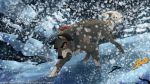  2016 balto balto_(film) brown_eyes canine digital_media_(artwork) feral fur grey_fur hi_res mammal orange_sclera snow snowing solo standing wolf wolf250 