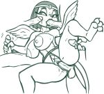 2025 anthro areola big_areola big_breasts bodily_fluids breasts circlet claws clothing egyptian eyelashes feathered_wings feathers felid fellatio female fishnet_clothing fishnet_underwear group handjob long_eyelashes male male/female mammal monochrome mythological_creature mythological_sphinx mythology oral penetration penile penis_against_cheek pubes redout saliva sex sphinx_(tta) sweat tail tiny_toon_adventures toe_claws underwear vaginal vaginal_penetration warner_brothers wings