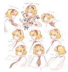  6+girls :/ :t ^_^ alice_margatroid apron blonde_hair blue_dress blue_eyes capelet closed_eyes commentary cropped_torso crt599 doll dress english_commentary english_text floating frilled_hairband frills hairband highres looking_ahead looking_at_viewer multiple_expressions multiple_girls multiple_views puff_of_air red_hairband shanghai_doll short_hair sideways_glance smile surrounded touhou upper_body v-shaped_eyebrows waist_apron white_apron white_capelet wristband |_| 