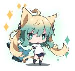  :o ahoge animal_ears atalanta_(fate) bangs black_legwear blue_buruma blue_jacket blush buruma cat_ears chibi commentary_request eyebrows_visible_through_hair fate/apocrypha fate_(series) full_body gradient_hair green_eyes green_hair gym_shirt gym_uniform hair_between_eyes holding holding_jacket jacket jacket_removed kneehighs light_brown_hair long_hair looking_at_viewer milkpanda multicolored_hair parted_lips puffy_short_sleeves puffy_sleeves shirt short_sleeves solo sparkle standing track_jacket very_long_hair white_footwear white_shirt 