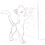 1:1 2014 4_fingers absurd_res against_surface against_wall anus blush blush_lines claws digital_drawing_(artwork) digital_media_(artwork) domestic_cat dripping_vulva felid feline felis female feral finger_claws fingers fur fur_markings genitals gloves_(marking) hi_res leg_markings looking_at_viewer looking_back looking_back_at_viewer mammal markings meraence one_eye_closed open_mouth raised_tail simple_background sketch socks_(marking) solo tail toe_claws tongue tongue_out vulva wall_(structure) white_background