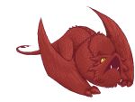 2014 2d_animation 4:3 aliasing alpha_channel angry animated binary_drawing daww digital_drawing_(artwork) digital_media_(artwork) dragon european_mythology fangs feral horn icon j._r._r._tolkien kin-sei looking_up low_res male membrane_(anatomy) membranous_wings micro middle-earth_(tolkien) mythological_creature mythological_scalie mythology open_mouth red_body red_scales redraw scales scalie simple_background smaug solo squigglevision stop_touching_me_i_am_the_night tail tail_motion tailwag teeth the_hobbit transparent_background weaponized_cuteness western_dragon winged_arms wings wyvern yellow_eyes