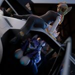 anthro bdsm blindfold bodily_fluids bondage bound breasts canid canine canis car clothing duo female gynomorph haolde haolde_(character) hi_res hybrid intersex mamagen mammal mercedes-benz nude restraints rope rope_bondage rope_harness saliva saliva_on_tongue sitting suit tongue tongue_out vehicle wolf