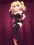  bdsm blonde_hair blue_eyes boots commentary_request dominatrix elbow_gloves enu_naitsu gloves sadism thigh_boots thighhighs 