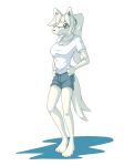  2014 blue_eyes canine clothed clothing dlrowdog female mammal simple_background solo white_background 