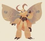 5_fingers absurd_res ambiguous_gender antennae_(anatomy) anthro arthropod arthropod_abdomen biped black_body black_sclera black_skin brown_body brown_fur claws dauddalmata digitigrade fangs fingers floof_(binaryfloof) fur hi_res insect insect_wings kintsugi_(art) lepidopteran lepidopteran_wings looking_at_viewer moth neck_tuft open_mouth simple_background smile smiling_at_viewer solo striped_body striped_fur stripes teeth tuft white_background white_eyes wings