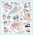  ^_^ blowing_kiss blue_hair blue_shirt braid breasts brown_hair cleavage closed_eyes collarbone cologne_(ranma_1/2) commentary_request con_sonne dolphin eyeshadow floral_print floral_print_one-piece_swimsuit flower food fruit grey_pants hair_flower hair_ornament hairband hand_on_own_cheek hand_on_own_face heart holding holding_food holding_fruit holding_sign holding_watermelon long_hair looking_at_another low_ponytail lying_on_lap makeup mature_male nekoken_technique old old_woman one-piece_swimsuit pale_skin pants pink_hair pink_one-piece_swimsuit ponytail purple_hair purple_hairband ranma-chan ranma_1/2 red_eyes red_eyeshadow red_flower saotome_genma_(panda) saotome_ranma shampoo_(ranma_1/2) shaved_ice shirt short_hair siblings sign single_braid sisters sitting straight_hair striped_clothes striped_one-piece_swimsuit sunflower_print swimsuit tendou_akane tendou_kasumi tendou_nabiki tendou_souun too_many_watermarks translation_request v-shaped_eyebrows watermark watermelon yellow_one-piece_swimsuit yuri 