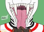  cat celeste_(disambiguation) comic digital_media_(artwork) equine fangs feline female hybrid macro male mammal may825 micro mouth_shot open_mouth sabertooth_(feature) saliva sharp_teeth simple_background starburst stripes teeth text tongue tongue_out vore zebra 