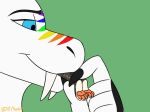  blue_eyes cat celeste_(disambiguation) digital_media_(artwork) equine fangs feline hybrid macro mammal may825 micro paws rainbow_stripes sabertooth_(feature) saliva simple_background soft_vore starburst stripes vore zebra 