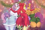  2018 aged_up apple_bloom_(mlp) armwear blush butt butt_focus christmas clothed clothing cutie_mark_crusaders_(mlp) digital_media_(artwork) dock draltruist equine eyes_closed feathered_wings feathers female friendship_is_magic group hair hair_bow hair_ribbon hi_res holidays horn legwear long_hair mammal my_little_pony pegasus rear_view ribbons scootaloo_(mlp) sweetie_belle_(mlp) unicorn wings 