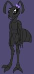 2017 2_toes 3_fingers 4_arms ant antennae_(anatomy) anthro arthropod arthropod_abdomen black_body black_exoskeleton casual_nudity digital_drawing_(artwork) digital_media_(artwork) exoskeleton eyelashes featureless_crotch feet female fingers hi_res hymenopteran insect mandibles multi_arm multi_limb no_eyebrows nude nude_anthro nude_female purple_background purple_bow simple_background solo standing three-quarter_view toes wydzard
