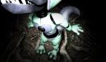  3_toes 3d_(artwork) 4_fingers absurd_res animatronic anthro blue_body canid canine claws digital_media_(artwork) fan_character feet female fingers five_nights_at_freddy's forest fox grass green_body hi_res high-angle_view machine mammal outside plant robot robot_anthro roots scottgames sharp_teeth sofy_lauren_foxlott solo source_filmmaker_(artwork) tail teeth toes tree zelyonka 