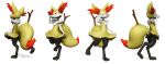  3d_(artwork) ambiguous_gender anthro braixen canine digital_media_(artwork) female fur guayabajava mammal nintendo pok&eacute;mon pok&eacute;mon_(species) sculpture simple_background solo video_games white_background yellow_fur 