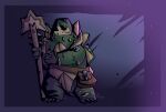 agniya anthro armello darkest_dungeon digital_media_(artwork) doctorpumpkins female hi_res league_of_geeks obscured_eyes pouch_(anatomy) pouch_purse reptile scalie shell signature simple_background solo standing turtle weapon