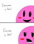  banana_blast3r_(artist) blush kirby kirby_(series) nintendo simple_background smile solo spunk3y_monk3y super_smash_bros text video_games waddling_head white_background world_of_light 