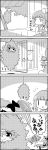  bow braid brushing comic commentary_request daiyousei door doorway emphasis_lines eyebrows_visible_through_hair fairy fairy_wings floating flying from_behind greyscale hair_bow hair_brush hair_ribbon hat highres kaenbyou_rin leaf letty_whiterock long_sleeves monochrome motion_lines open_door open_window pointy_ears ribbon scarf side_ponytail sidelocks skirt skirt_set smile surprised sweatdrop tani_takeshi touhou translation_request twin_braids window wings yukkuri_shiteitte_ne |_| 