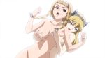  2girls :3 animated animated_gif blonde_hair blue_eyes braid breast_grab breast_massage breasts deep_skin elina grabbing groping incest large_breasts leina long_hair multiple_girls nipples nude queen&#039;s_blade short_hair siblings sisters twin_braids yuri 