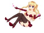  bdsm blonde_hair breasts cleavage commentary_request dominatrix elbow_gloves enu_naitsu gloves thighhighs two_side_up 