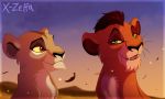  2013 day detailed_background digital_media_(artwork) disney duo feline female feral green_eyes lion male mammal outside red_eyes scar_(the_lion_king) the_lion_king x-zelfa yellow_sclera zira 