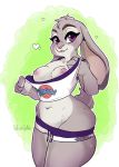  2018 anthro areola arnachy basketball_uniform breasts clothed clothing digital_media_(artwork) disney female hi_res judy_hopps lagomorph looking_at_viewer mammal navel nipples purple_eyes rabbit solo space_jam uniform warner_brothers zootopia 