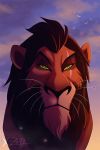  2015 black_nose day detailed_background digital_media_(artwork) disney feline lion male mammal outside scar_(the_lion_king) sky solo the_lion_king whiskers x-zelfa 