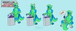 absurd_res animal_genitalia anthro ball_inflation balls balls_expansion big_balls blue_body canid canine canis corruption creature_inside dingo english_text expansion gastropod genital_expansion genitals green_body growth hi_res jayjay_idingo jrodslammer male mammal mollusk nude object_in_urethra open_mouth parasite parasite_in_urethra pawpads paws penetration penile sequence sheath sitting slime slug solo text tongue tongue_out urethral urethral_penetration warning_sign