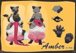  2018 4_toes 5_fingers amber_(sirholi) anthro atryl barefoot big_breasts big_tail black_fur black_nose black_pawpads bracelet breasts canine clothed clothing dipstick_tail eyelashes female fluffy fluffy_tail fox fur grey_fur handpaw hindpaw jewelry long_tail mammal model_sheet multicolored_fur multicolored_tail necklace orange_eyes patreon pawpads paws ring signature silver_fox solo toes two_tone_fur url wide_hips 